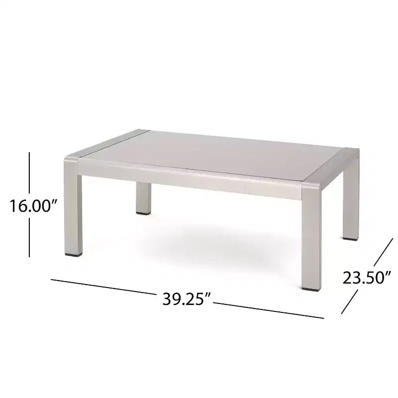 Christopher Knight Home Eleanor Outdoor Aluminum 8 Seater Chat Set with Cushions, Khaki/Silver