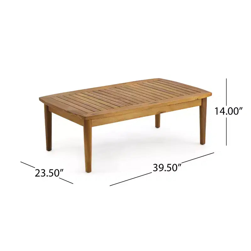 Christopher Knight Home Willowbrook Outdoor Acacia Wood Loveseat and Coffee Table