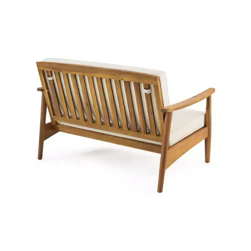 Christopher Knight Home Willowbrook Outdoor Acacia Wood Loveseat and Coffee Table