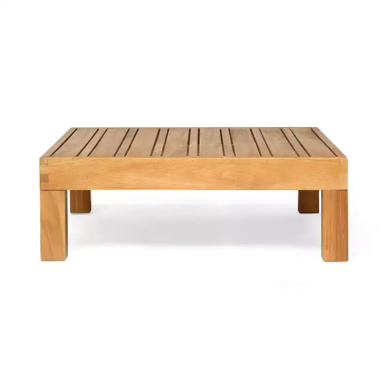 Christopher Knight Home Oana Outdoor Acacia Wood Left Arm Loveseat and Coffee Table Set with Cushion