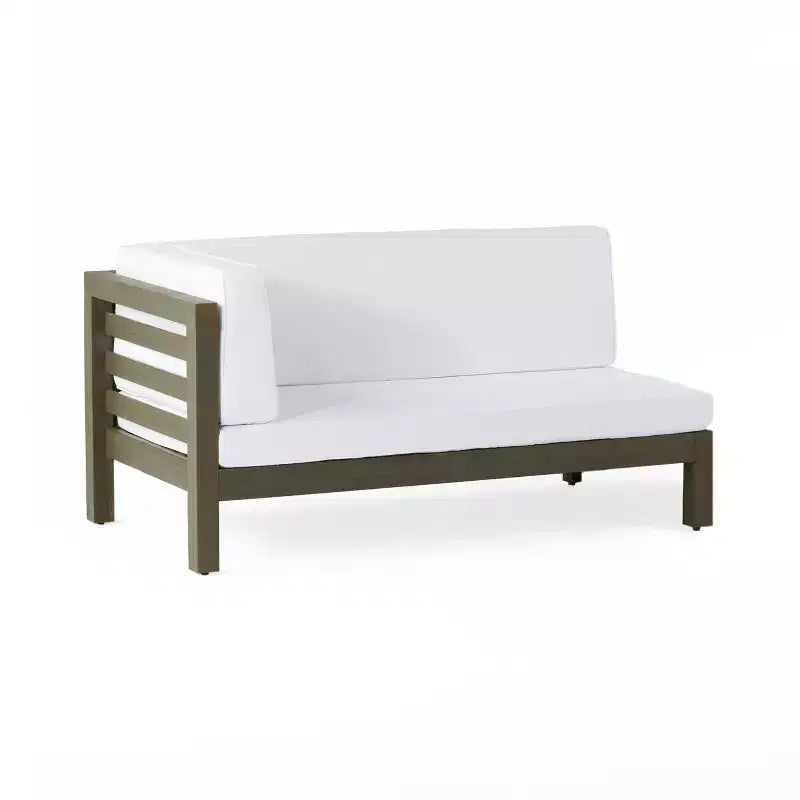 Christopher Knight Home Oana Outdoor Acacia Wood Left Arm Loveseat and Coffee Table Set with Cushion