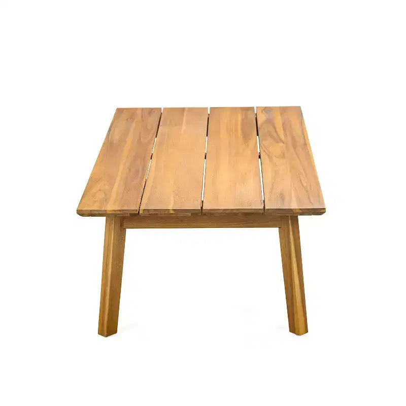 Christopher Knight Home Fawn Modern Outdoor Acacia Wood Loveseat and Table Set, Beige/Teak