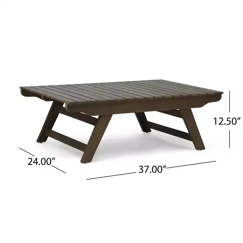Christopher Knight Home Sedona Outdoor Acacia Wood Loveseat and Coffee Table Set with Cushion