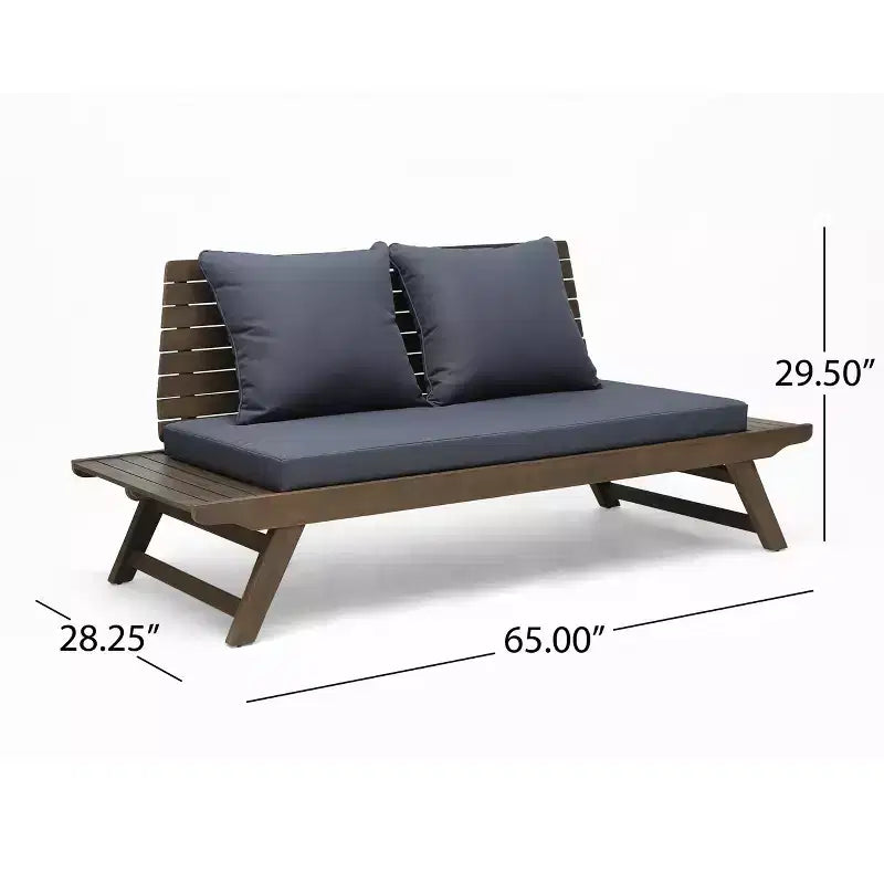 Christopher Knight Home Sedona Outdoor Acacia Wood Loveseat and Coffee Table Set with Cushion