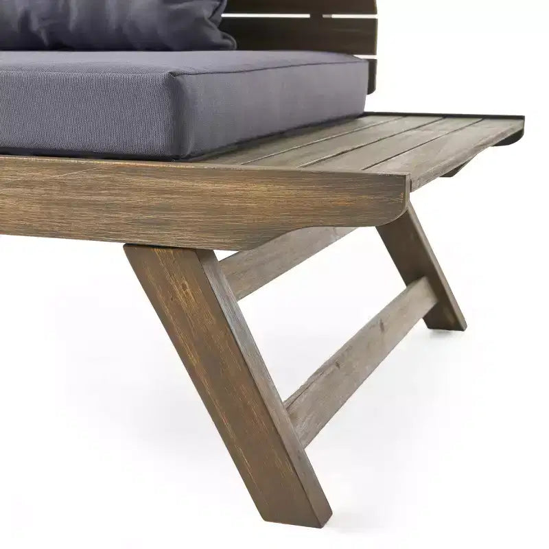 Christopher Knight Home Sedona Outdoor Acacia Wood Loveseat and Coffee Table Set with Cushion