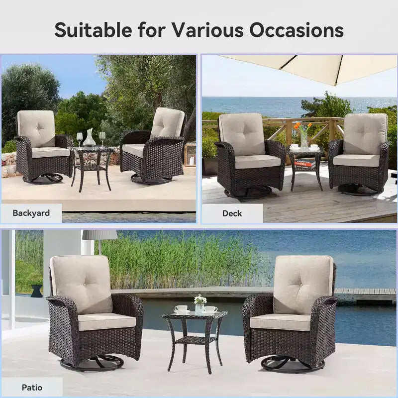 UPTIOT 2 - Person Outdoor Seating Group with Cushions
