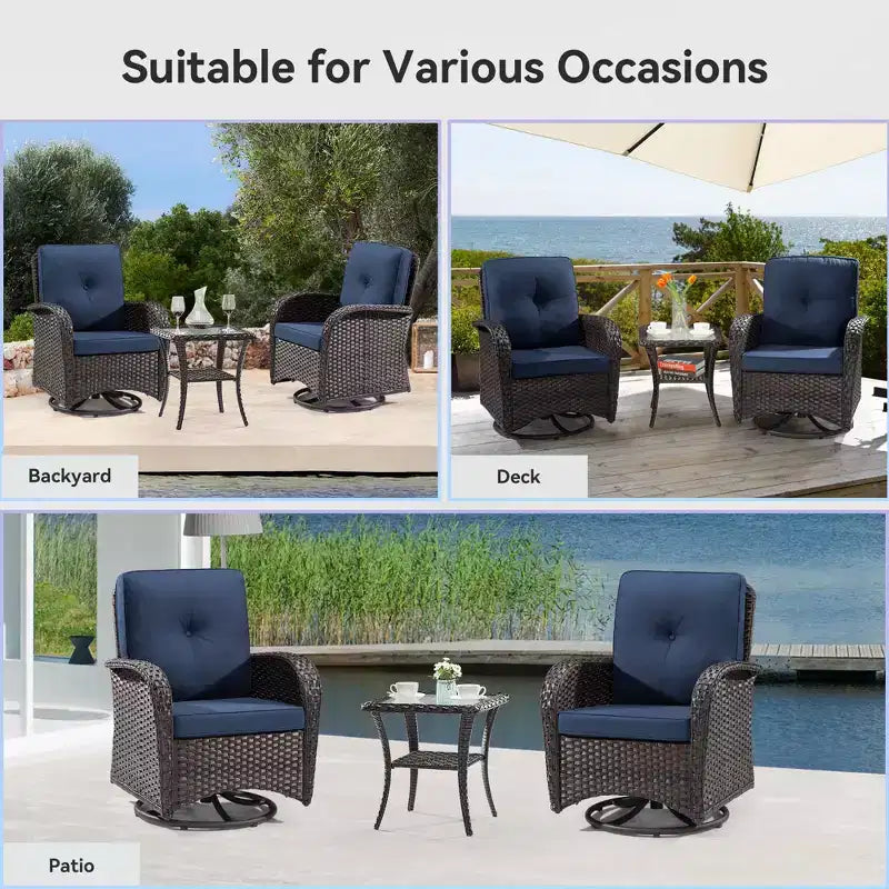 UPTIOT 2 - Person Outdoor Seating Group with Cushions