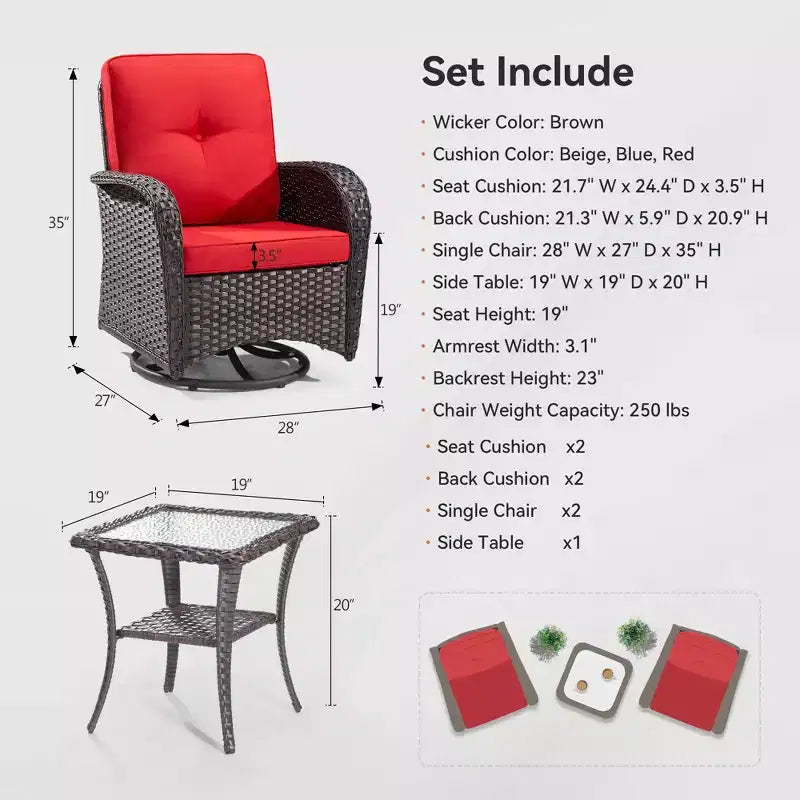 UPTIOT 2 - Person Outdoor Seating Group with Cushions