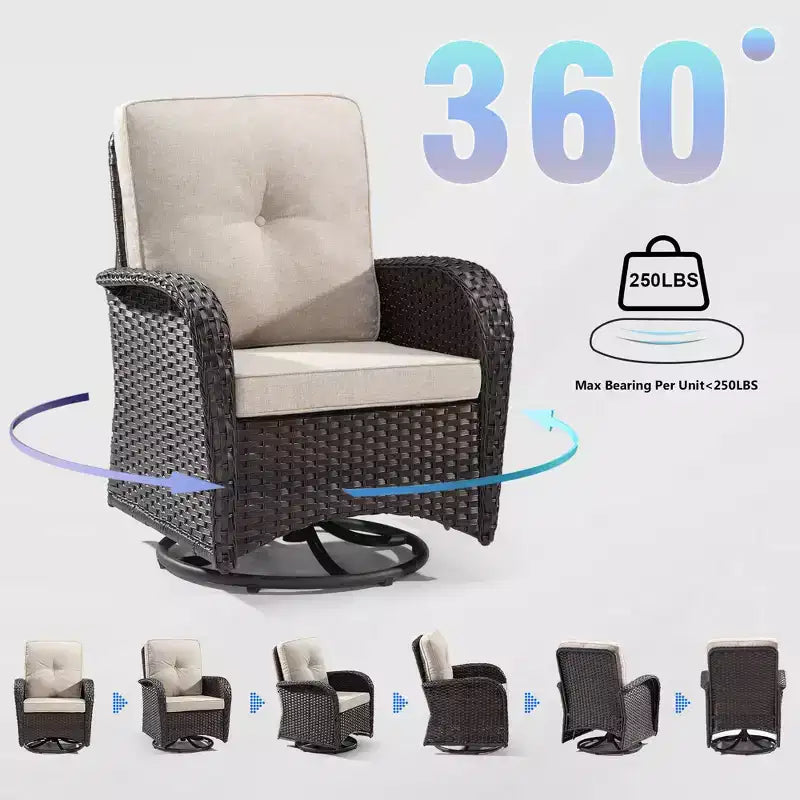 UPTIOT 2 - Person Outdoor Seating Group with Cushions