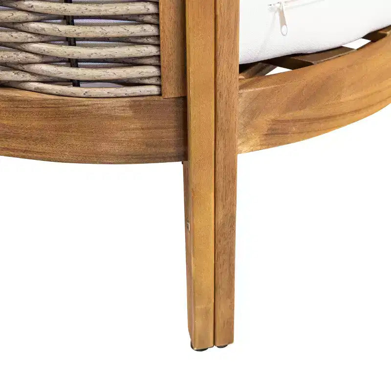 Christopher Knight Home Burchett Patio 2 Piece Acacia Wood and Wicker Conversation Set with Cushions