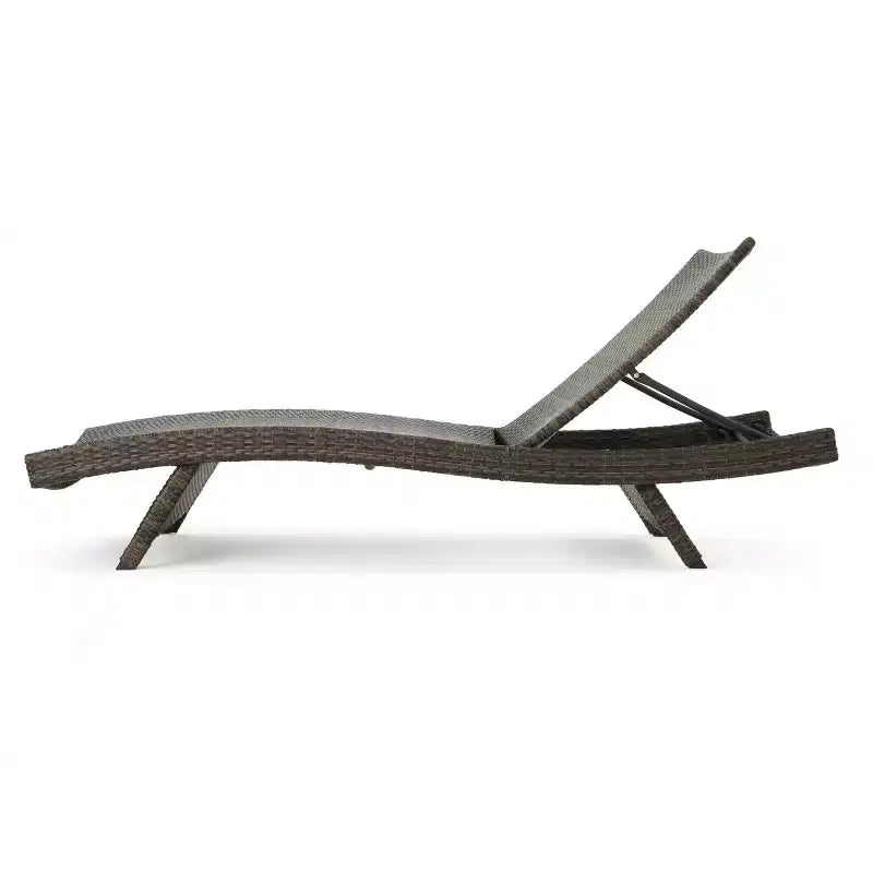 GDFStudio Thelma Outdoor Wicker 3 Piece Chaise Lounge Set, Mixed Mocha