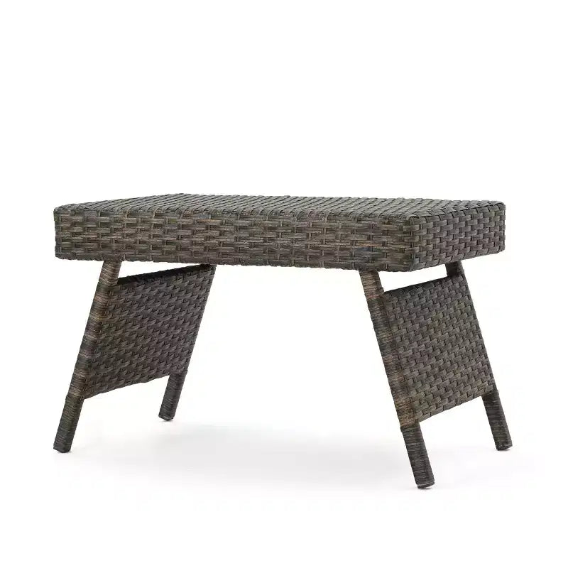 GDFStudio Thelma Outdoor Wicker 3 Piece Chaise Lounge Set, Mixed Mocha