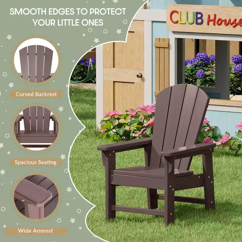 WestinTrends Malibu Kids 5-Piece HDPE Outdoor Patio Round Dining Table and Chairs Set