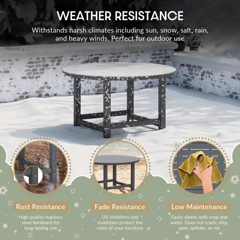 WestinTrends Malibu Kids 5-Piece HDPE Outdoor Patio Round Dining Table and Chairs Set