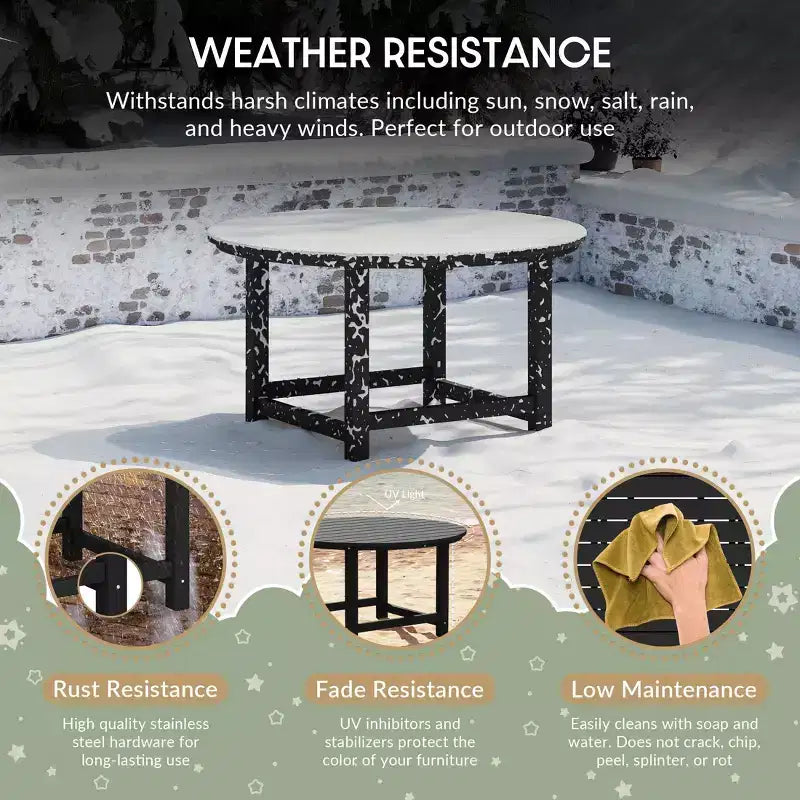 WestinTrends Malibu Kids 5-Piece HDPE Outdoor Patio Round Dining Table and Chairs Set