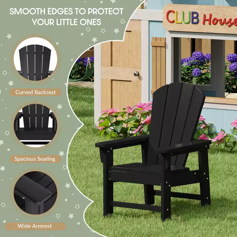 WestinTrends Malibu Kids 5-Piece HDPE Outdoor Patio Round Dining Table and Chairs Set