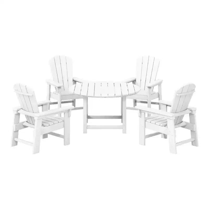 Ensemble table et chaises de salle à manger rondes 5 pièces pour enfant WestinTrends Malibu en PEHD pour l'extérieur