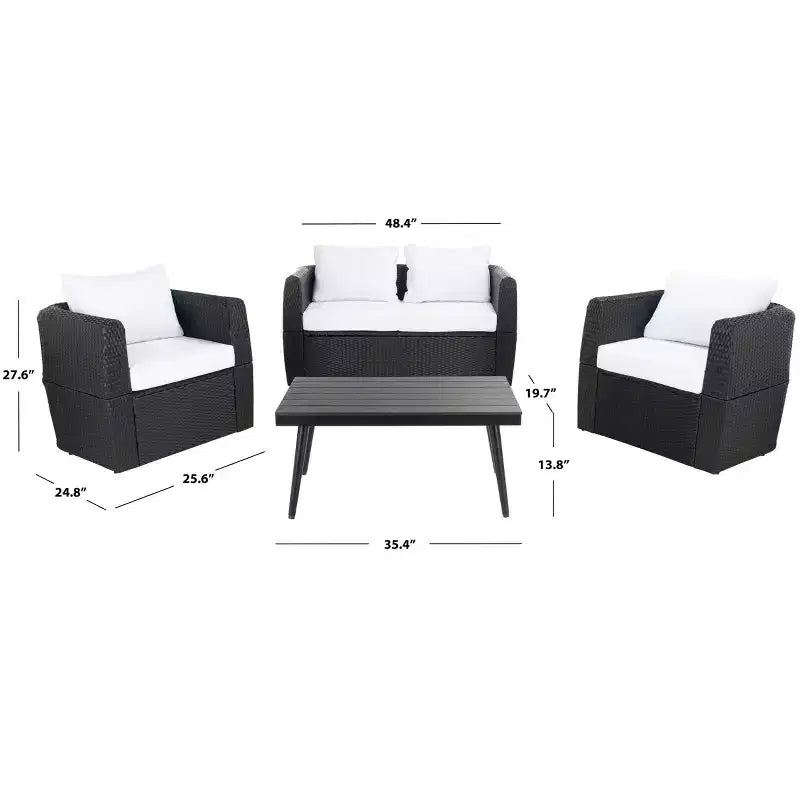 Tarien 4 Piece Living Set - Indoor/Outdoor - PAT7524 - Safavieh