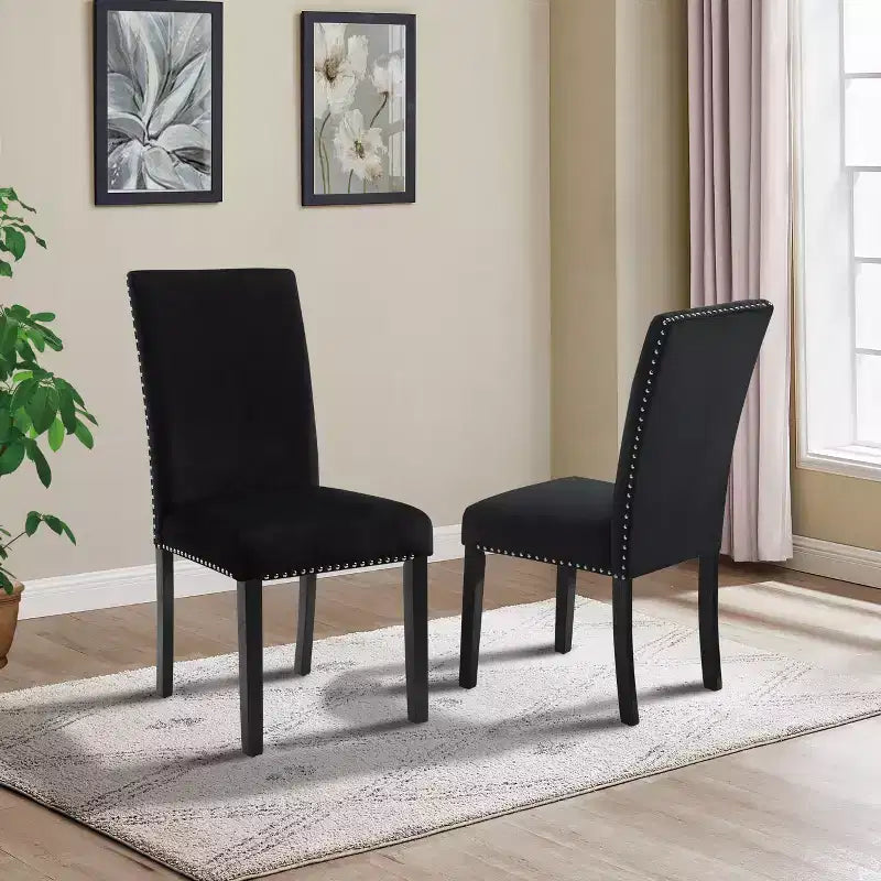 Roundhill Furniture Ashzo Dining Set, Hairpin Dining Table with 6 Chairs, 7-Piece