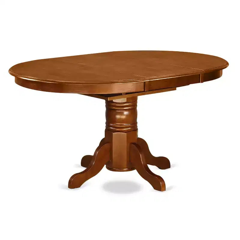 HomeStock Dining Table Set With Butterfly Leaf And Chairs Oval Style
