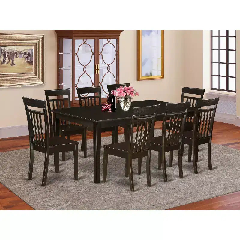 HomeStock Henley Rectangle Dining Table Set Cappuccino