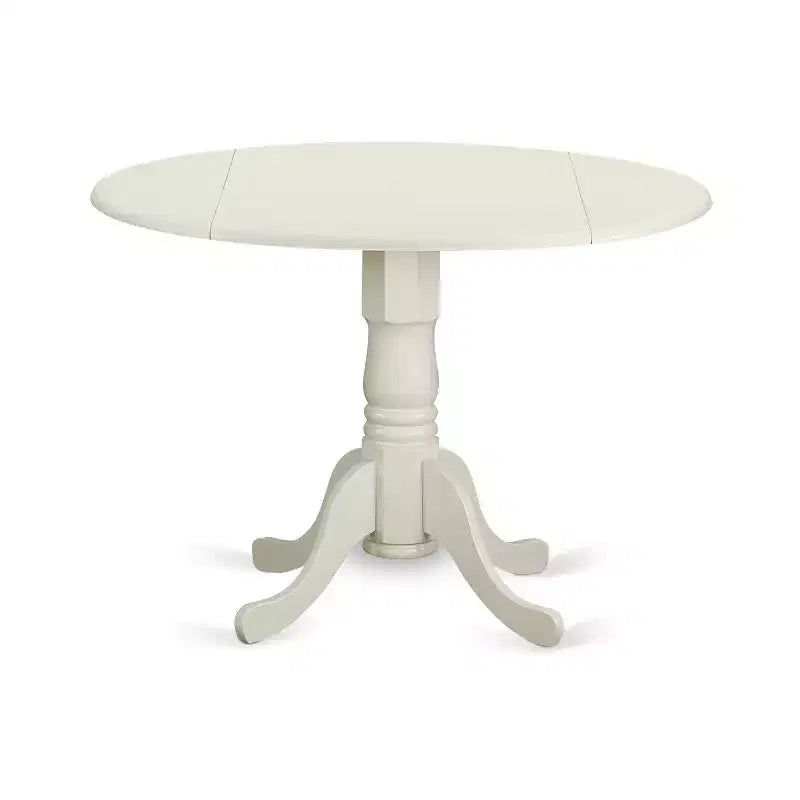 HomeStock Linen White Round Dining Table Set with 2 Chairs