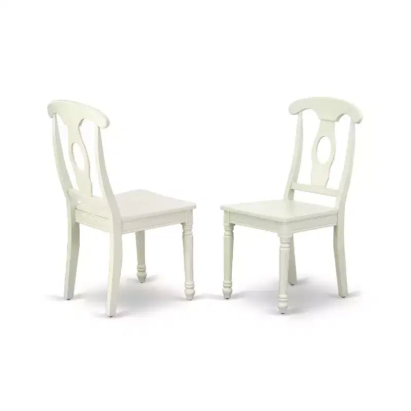HomeStock Linen White Round Dining Table Set with 2 Chairs