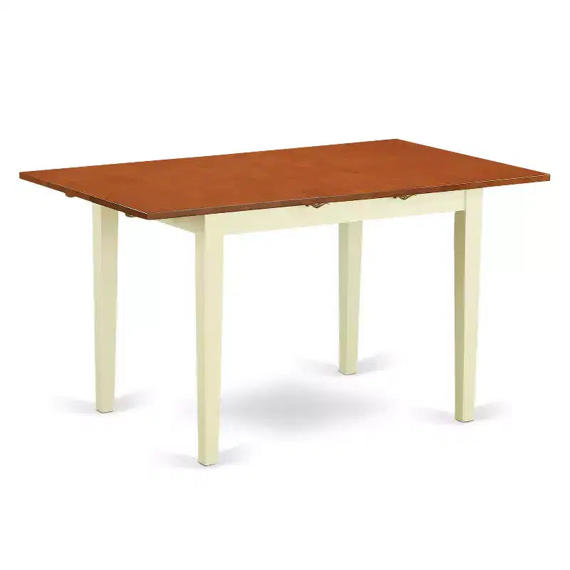 HomeStock Dinette Set for 4 Buttermilk Cherry Finish Rectangle Table & Chairs