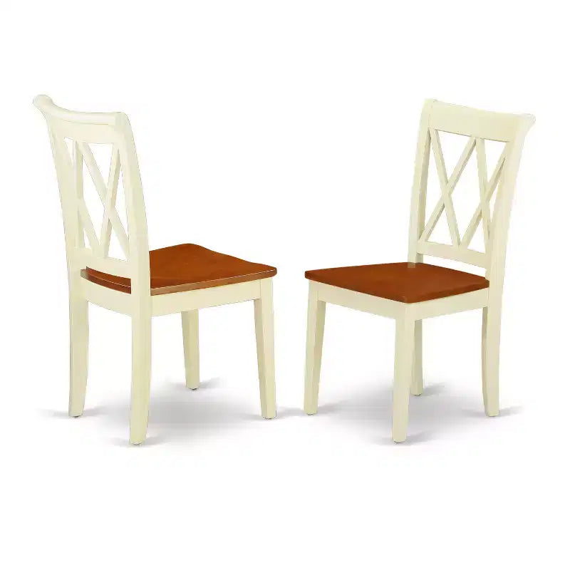 HomeStock Dinette Set for 4 Buttermilk Cherry Finish Rectangle Table & Chairs