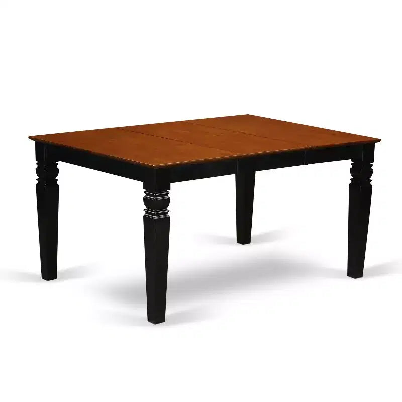 HomeStock 5 Piece Dining Set Rectangle Table & 4 Chairs Cherry Black
