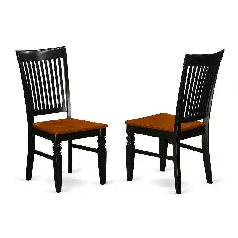 HomeStock 5 Piece Dining Set Rectangle Table & 4 Chairs Cherry Black