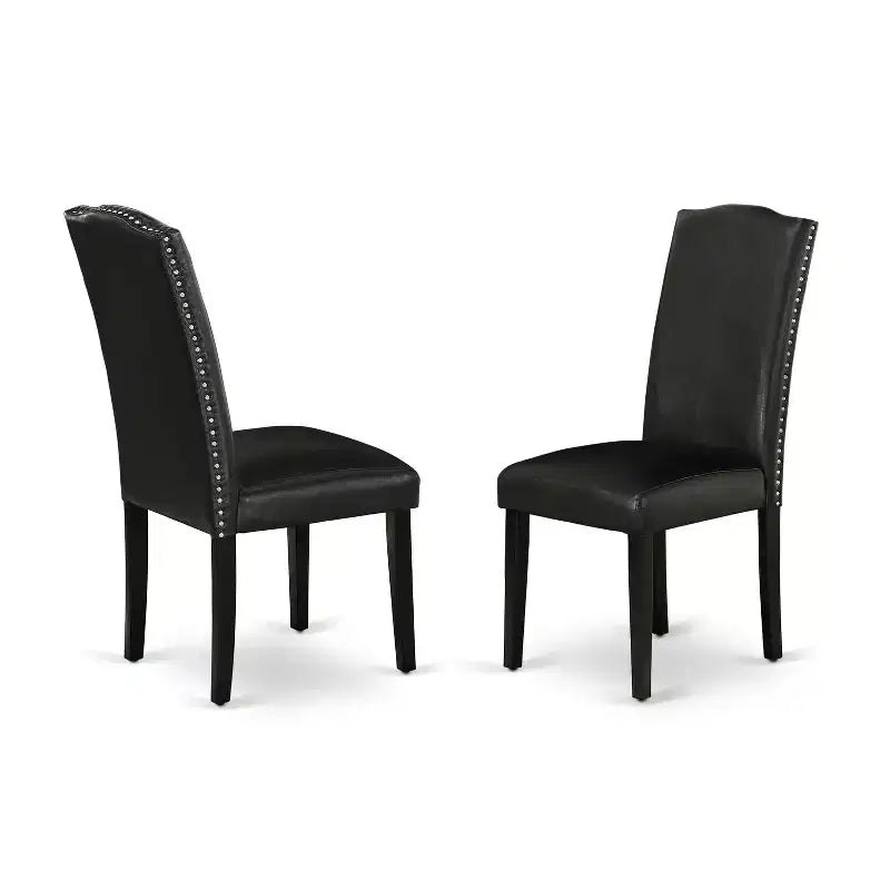 Modern 5 Piece Dining Set Kitchen Table & 4 Chairs Black
