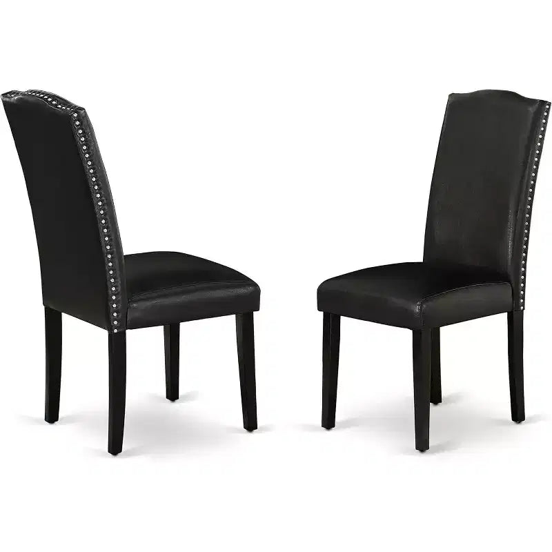 Modern 5 Piece Dining Set Kitchen Table & 4 Chairs Black