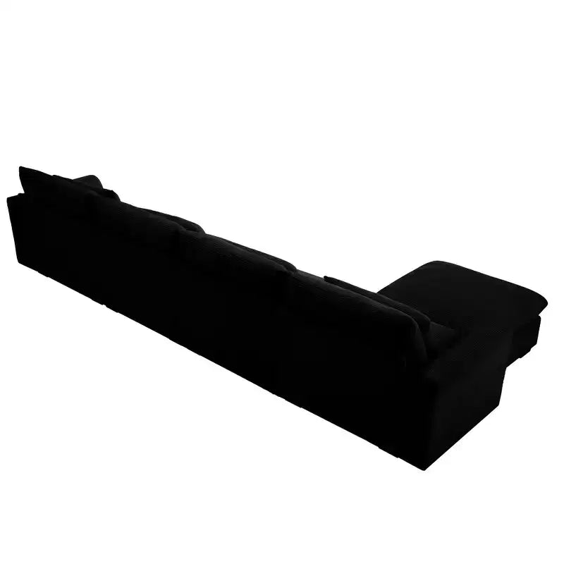 Christopher Knight Home Nelly Large L-Shaped Corduroy 157.5 Sectional Sofa with Storage Ottoman and 4 Waist Pillows