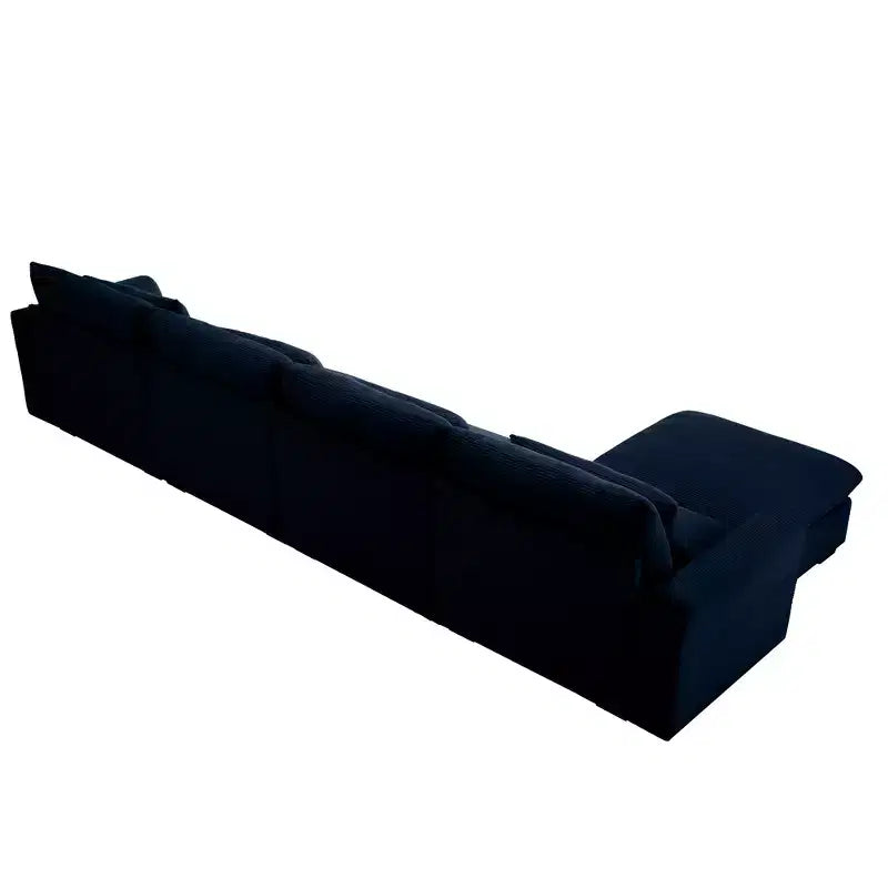 Christopher Knight Home Nelly Large L-Shaped Corduroy 157.5 Sectional Sofa with Storage Ottoman and 4 Waist Pillows