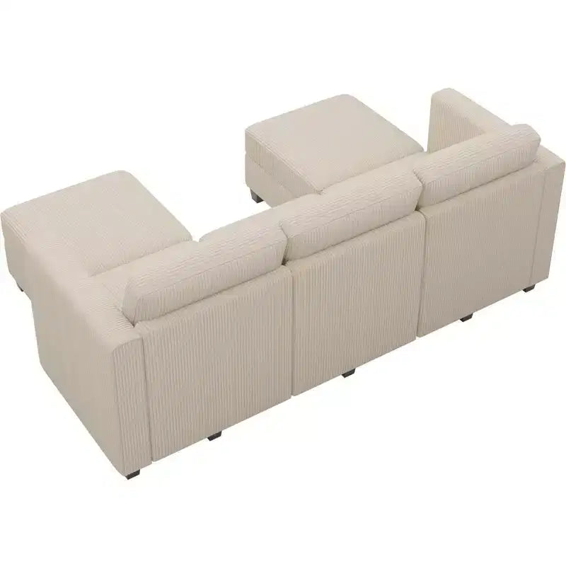 Belffin Modular Sectional Sleeper Sofa with Storage Ottoman, Corduroy Luxury Sectional Sofa with Chaise Convertible Modern Sectional for Living Room