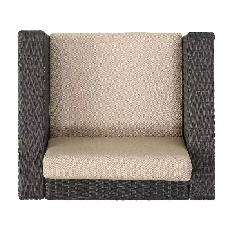 Christopher Knight Home Puerta Outdoor Wicker 4 Seater Club Chair Set with 2 C-Shaped Tables