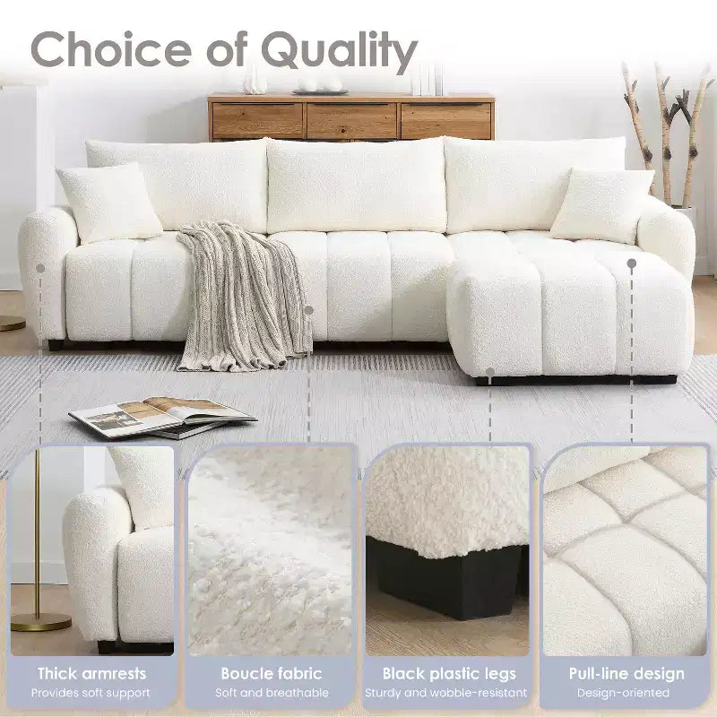 Merax L-Shaped Sectional Sofa with Free-Moving Ottoman