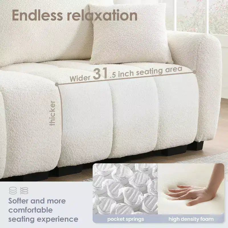 Merax L-Shaped Sectional Sofa with Free-Moving Ottoman