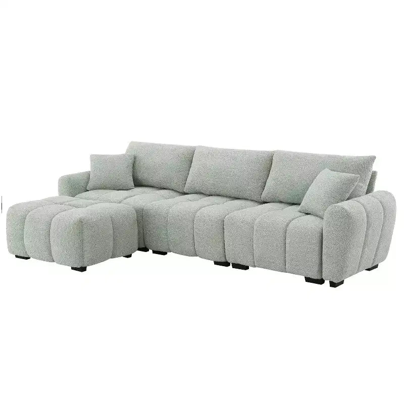 Merax L-Shaped Sectional Sofa with Free-Moving Ottoman