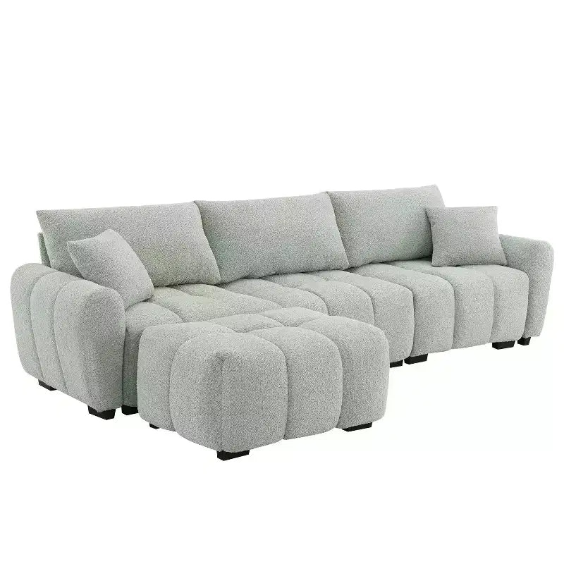 Merax L-Shaped Sectional Sofa with Free-Moving Ottoman
