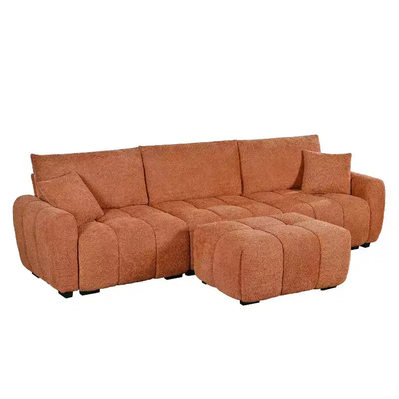 Merax L-Shaped Sectional Sofa with Free-Moving Ottoman