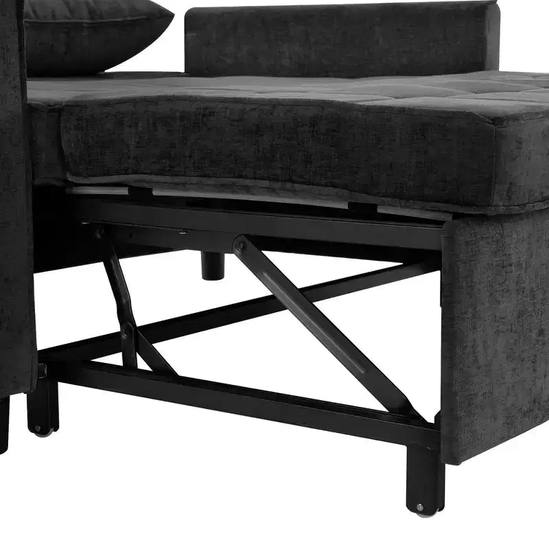 Merax Comfortable Chenille Loveseat Sofa with Pull-Out Sofa Bed