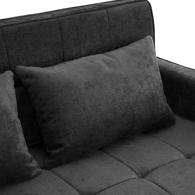 Merax Comfortable Chenille Loveseat Sofa with Pull-Out Sofa Bed