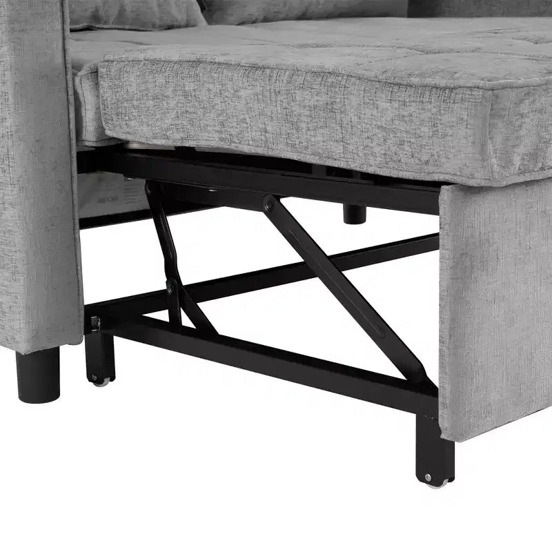 Merax Comfortable Chenille Loveseat Sofa with Pull-Out Sofa Bed