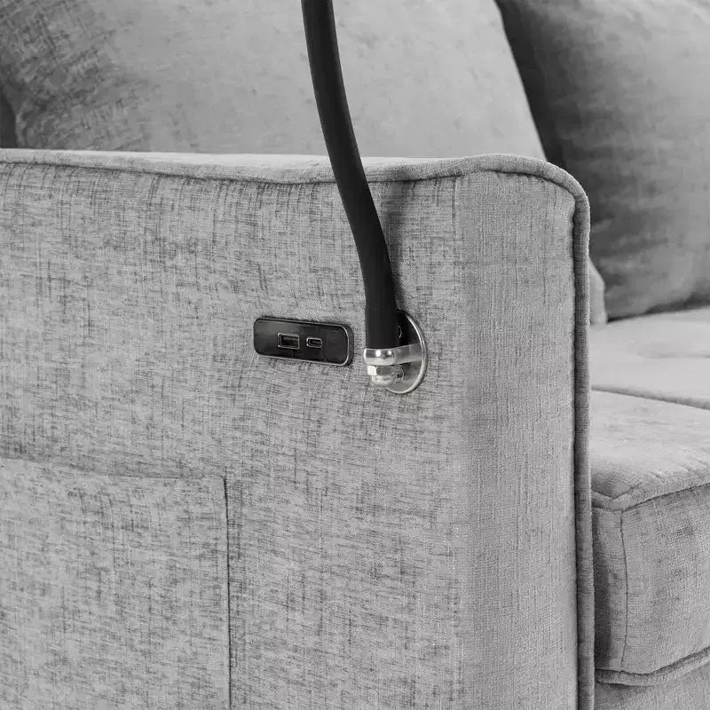 Merax Comfortable Chenille Loveseat Sofa with Pull-Out Sofa Bed
