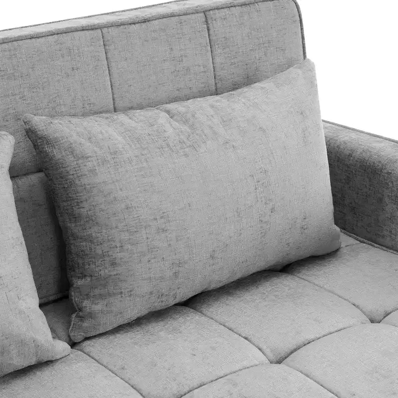 Merax Comfortable Chenille Loveseat Sofa with Pull-Out Sofa Bed