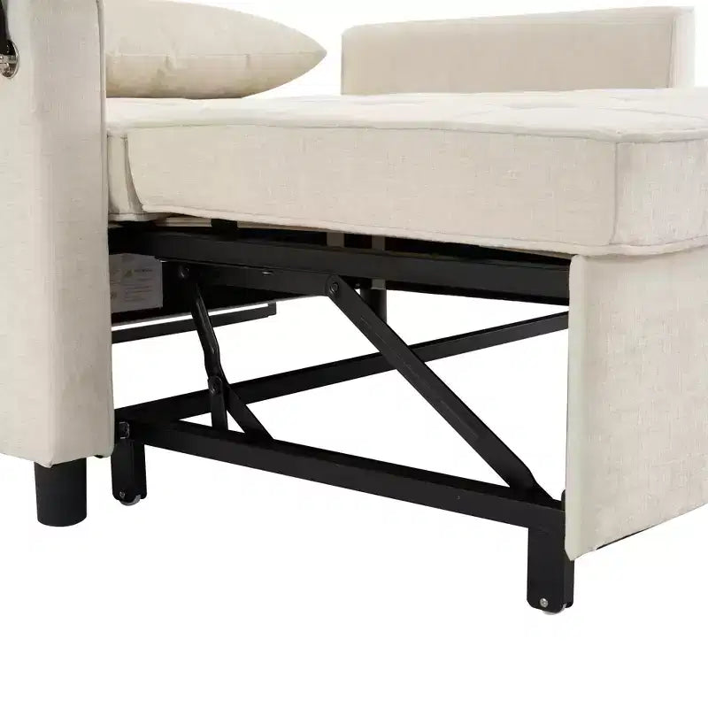 Merax Comfortable Chenille Loveseat Sofa with Pull-Out Sofa Bed