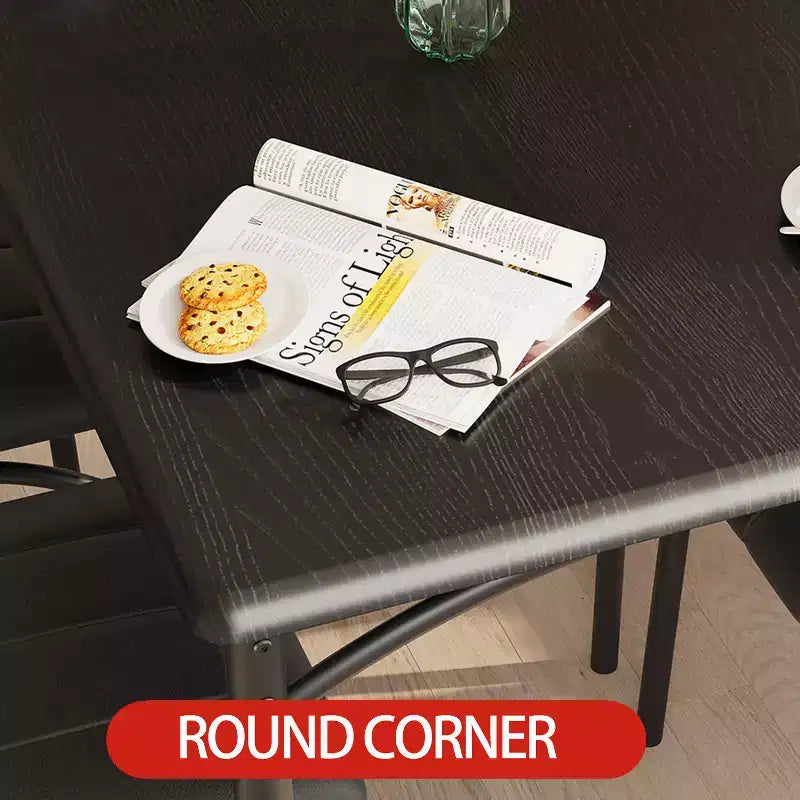 Dining Table Set for 4, Kitchen Table with Upholstered Chairs, Rectangular Wood Dining Room Table Set for Small Space, Dinner, Apartment, Home