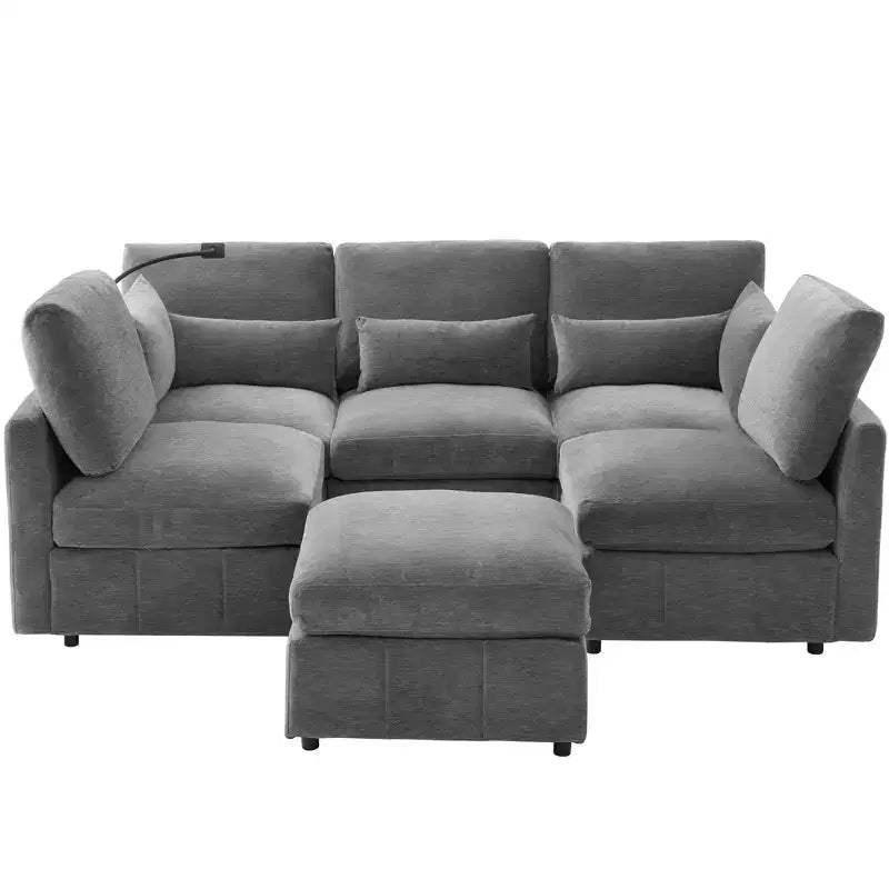 Merax Multifunctional Modular Sectional Sofa with Movable Ottoman